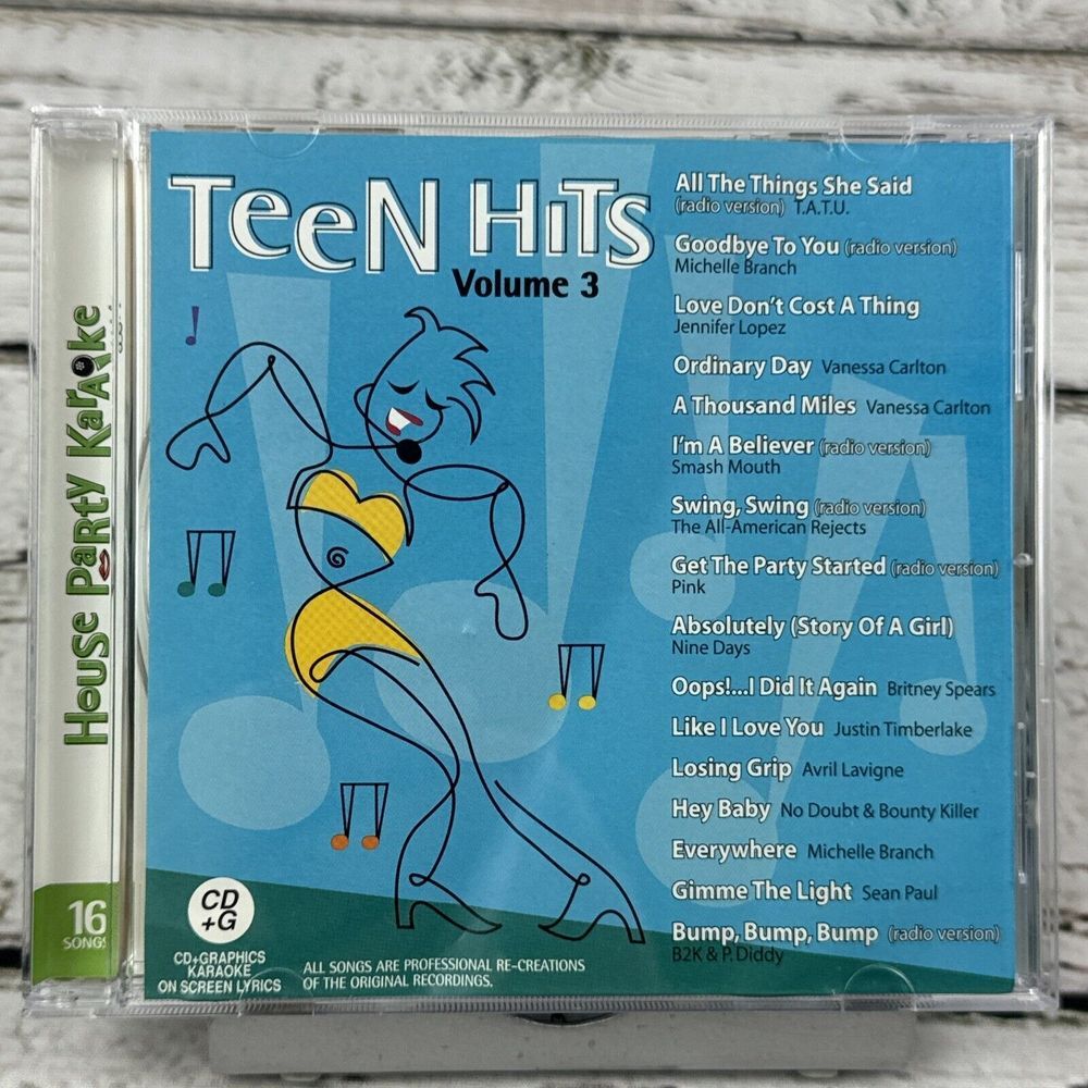Teen Hits Volume 3 Karaoke [2005 CD+G] 16 Songs‎ Michelle Branch Britney Spears